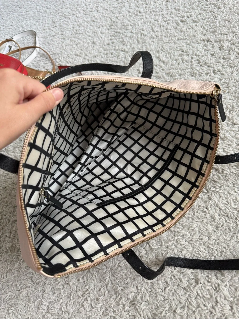 Pink Kate Spade Tote Bag Cow Leather